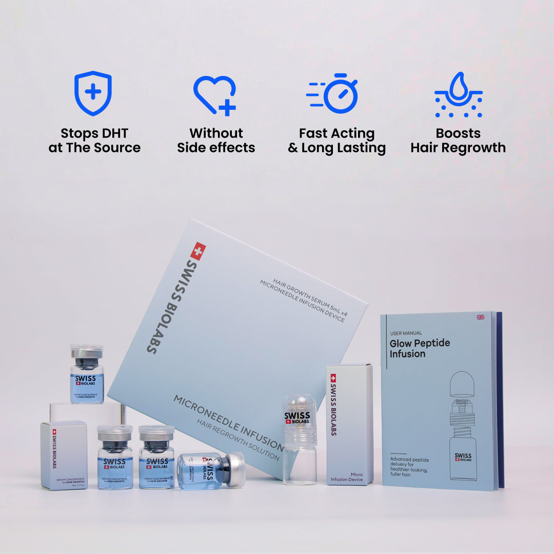 Glow Peptide Infusion Microneedling Hair Growth Therapy with GHK-Cu Swiss Biolabs Glow Peptide Infusion Microneedling Hair Growth Therapy with GHK-Cu Swiss Biolabs
